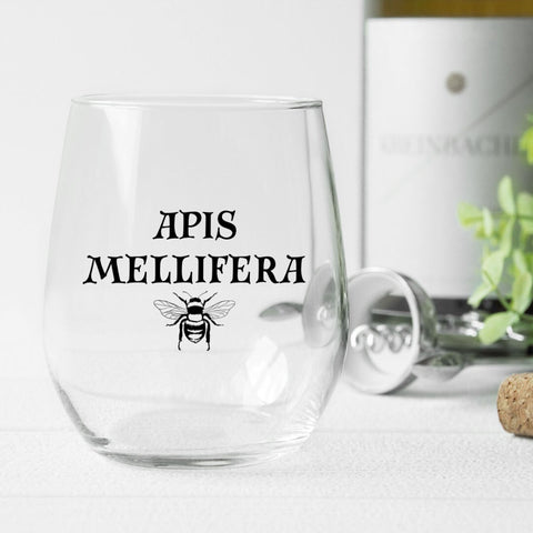 Honey Bee Wine Glass, Stemless Insect Wine Glass, Bee Party, Gift for Nature Lover, Bee Lover Gift, Entomologist, Wine Glasses For Couple