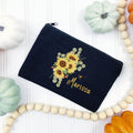 Personalized Sunflower Bag, Custom Bridesmaid Gift, Honey Bee Tote, Sunflower Makeup Bag, Bachelorette Gift Bag, Pencil Pouch Personalized