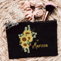 Personalized Sunflower Bag, Custom Bridesmaid Gift, Honey Bee Tote, Sunflower Makeup Bag, Bachelorette Gift Bag, Pencil Pouch Personalized – view 4