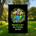 Welcome Garden Flag, Bee Friendly Garden, Save the Bees Pollinator Flag, Spring Garden Flag, Gift for Gardener – view 3
