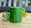 Christmas Beeswax Pillar Candle, Christmas Bee Gift, Non Toxic Holiday Candles, Holiday Beeswax Candle, Christmas Dinner Table Decor Candle - view 2
