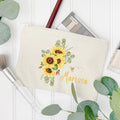 Personalized Sunflower Bag, Custom Bridesmaid Gift, Honey Bee Tote, Sunflower Makeup Bag, Bachelorette Gift Bag, Pencil Pouch Personalized – view 3