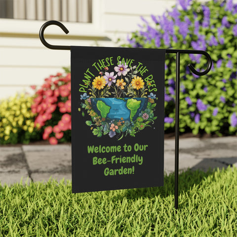 Welcome Garden Flag, Bee Friendly Garden, Save the Bees Pollinator Flag, Spring Garden Flag, Gift for Gardener