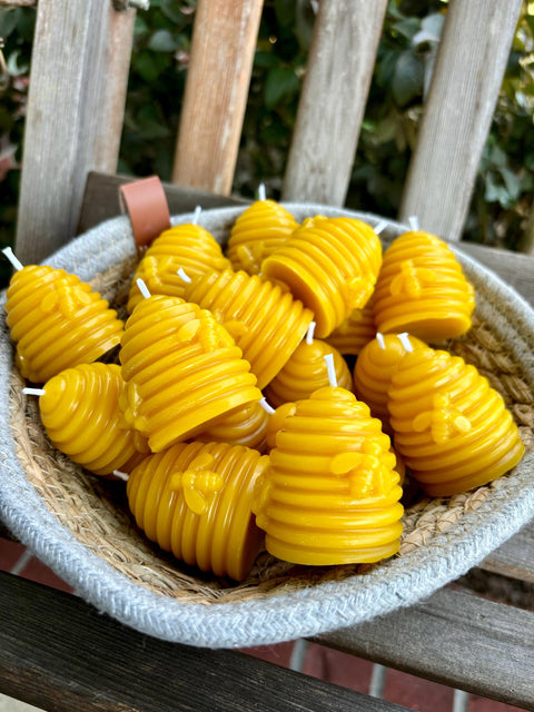 Beeswax Beehive Candle, Natural Votives, Bee Party Favor, Bee Shower and Bee Day Favors, Honey Bee Event
