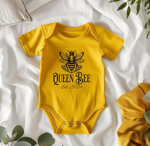 Baby Queen Bee Bodysuit, Sweet As Can Bee Shirt, Bee Baby Shower, Pregnancy Reveal Shirt to Grandparent, Bee First Birthday Shirt for Girl