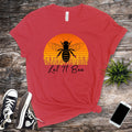 Let It Bee Shirt, Bee Positivity Tee, Save the Bees Gift, Retro Sunset Bee Shirt, Inspirational Bee Shirt, Motivational Bee Gift for Mom – view 4