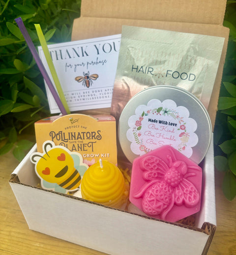 Bee Gift Box with Soap and Honey, Honey Bee Sweet Themed Gift Basket, Bee Lover, Beekeeper Gift, Save the Bees Set
