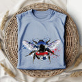 Patriotic Watercolor Honey Bee Shirt, American Flag Shirt, 4th of July Independence Day TShirt, Bee Lover Shirt, Insect Bug Lover Gift – view 2
