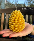 Large Fall Pinecone Candle, Natural  Beeswax Unscented Candles, Fall Tiered Tray Decor, Non Toxic Pine Cone Decor, Thanksgiving Table – view 3
