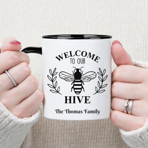 Welcome to Our Hive Mug | Personalized New Home Gift | Housewarming Bee Mug | Hostess Gift | Bed and Breakfast Mug | Bee Home Decor