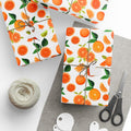 Little Cutie Gift Wrap, Clementine Wrapping Paper, Orange Fruit Gift Wrap Roll, Citrus Gifting Paper