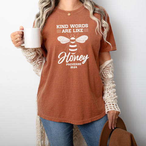 Kind Words Are Like Honey Shirt | Christian Bible Verse T-Shirt | Proverbs 16:24 | Bee Lover Shirt | Church Shirt | Faith Shirt