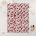 Strawberry Baby Blanket | Butterfly Nursery Gift | Personalized Baby Blanket | Berry Nursery Theme | Fleece Baby Throw – view 3