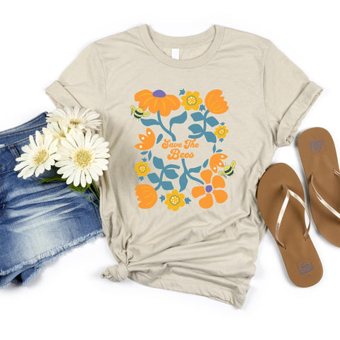 Save the Bees Shirt | Pollinator Shirt | Bee Lover Gift | Beekeeper Tee | Earth Day Shirt | Nature Lover Shirt