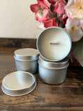 SALE Silver 2oz Candles, Private Label Small Mini Tin Soy Candles, Unlabeled Candles, Bulk Favor Candles, Event Candles