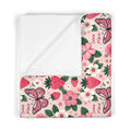 Strawberry Baby Blanket | Butterfly Nursery Gift | Personalized Baby Blanket | Berry Nursery Theme | Fleece Baby Throw – view 2