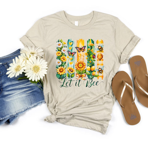 Let It Bee Shirt | Honeybee Lover Shirt | Floral Bee Shirt | Beekeeper Gift | Bee Lover Gift for Women