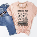 Honor the Wild Honeybee Shirt, Conservation Wildlife T-Shirt, Protect Pollinators, Nature Lover Gift, Beekeeper Beekeeping Shirt – view 5