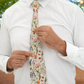 Wildflower Men's Necktie, Groom Floral Tie, Groomsmen Outfit, Botanical Wild Flower Wedding Theme, Garden Wedding Bridal Party Gift