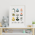Wildflower Nursery Wall Art, Botanical Baby Girl Nursery Poster, Bee Playroom Decor, Floral Print