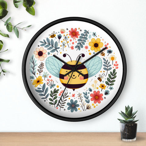 Honeybee Wall Clock | Bee Nursery Decor | Bee Lover Gift | Kitchen Wall Clock | Bumblebee Clock | Bee Art Wall Decor