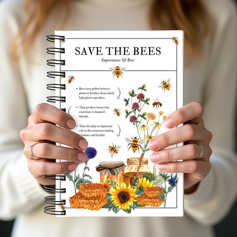 Nature Lover Journal, Beekeeper Log, Beekeeping Notebook, Save the Bees, Bee Gift for Honey Bee Lover Gift, Beekeeping Journal
