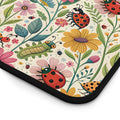 Floral Insect Lover Desk Mat, Ladybug Computer Desk Pad, Whimsical Office Desk Accessories, Bug Lover Gift, Cute Nature Inspired Gift Decor – view 3