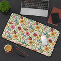 Floral Insect Lover Desk Mat, Ladybug Computer Desk Pad, Whimsical Office Desk Accessories, Bug Lover Gift, Cute Nature Inspired Gift Decor