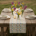 Wildflower Table Runner, Baby in Bloom Shower Table Decor, Spring Garden Floral Tablecloth, Garden Party Decor