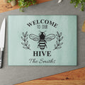 Personalized Glass Cutting Board, Bee Lover Charcuterie Board, Custom Kitchen Gift, New Home Gift, Wedding Gift for Couple, Beekeeper Gift – view 4