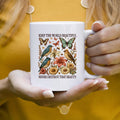 Nature Lover Mug Gift, Birds and Bees Art, Botanical Mug, Floral Coffee Cup, Extra Large Water Tumbler – view 4