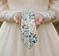 Flower Pattern Necktie, Groom Floral Tie, Groomsmen Gift, Botanical Wildflower Wedding, Garden Wedding Bridal Party Gift, Wedding Sock – view 3