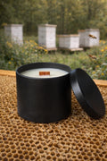 4oz Soy Wax Candle, Matte Black Tin, Wooden Wick, Private Label