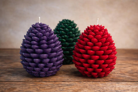 Beeswax Pinecone Candle | Christmas Candle | Non Toxic Holiday Candle | Christmas Table Decor | Pure Beeswax Christmas Candle | 7oz