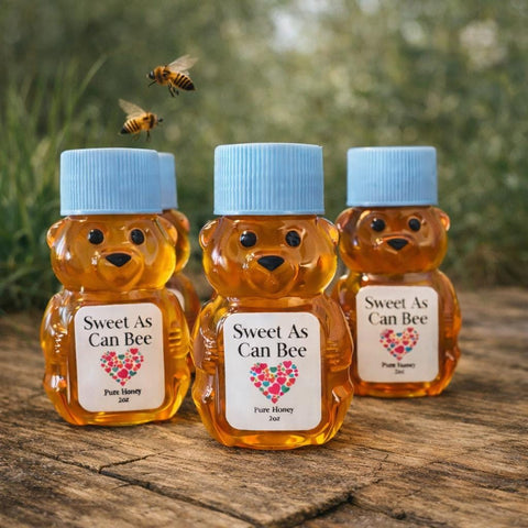 Baby Boy Mini Honey Shower Fabors, Honey Bear Baby Edible Favors, Sweet As Can Bee Favor, Bear Birthday Party, Gender Reveal Party Favors