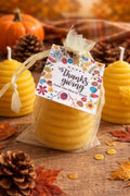 Thanksgiving Beeswax Candle, Our Hive to Yours, Happy Thanksgiving Favor, Be Thankful Bee Candle - view 3