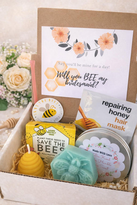 Be My Bridesmaid Gift Box, Proposal Box for Bridesmaid and Bridal Party, Bee Wedding Gift Box