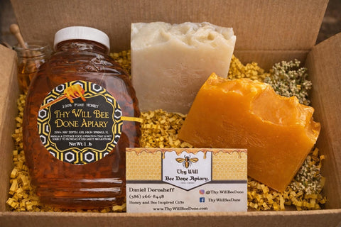 Honey and Soap Bee Gift Box, Raw Florida Honey Spa Gift Set
