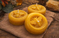 Three Beeswax Tealight Candles, Bee Party Favor, Floating Candles, Bee Votive Candles, Bee Gift Decor