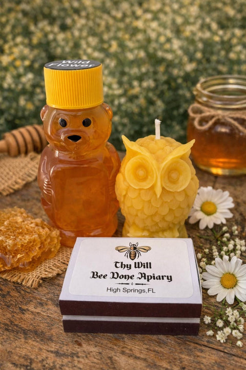 Woodland Owl Beeswax Nature Candle, Owl Themed Shower Favor, Bird Lover Gift, Cottagecore Novelty Candle