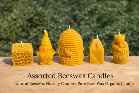 Assorted Beeswax Candles, Natural Beeswax Novelty Candles, Pure Bees Wax Organic Candles
