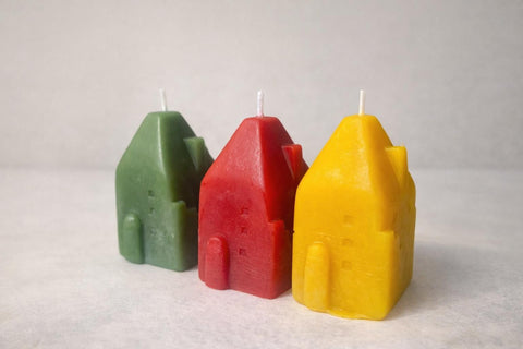 Tiny House Candles, Cottagecore Beeswax Candles, Christmas Village Candles, Christmas Candle Set, Unique Home Candle