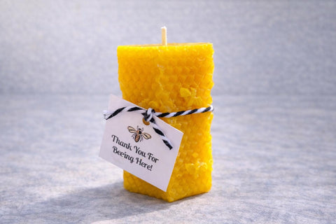 Bee Party Favor Beeswax Candle, Bees Wax Pillar Candle, Non Toxic Natural Votives, Bee Theme Party, Bee Shower, Thank You Favor
