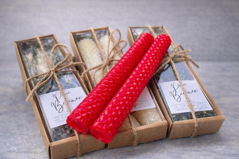 Beeswax Taper Candles, Beeswax Candlesticks, Festive Holiday Candles, Christmas Mantle Decor, Non Toxic Sustainable Candles, Advent Candles