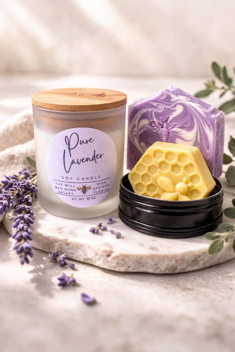 Lavender Gift Box, Self Care Spa Box,  Lavender Theme Mother’s Day Gift, Lavender Candle, Lavender Soap, Bee Gift for Women