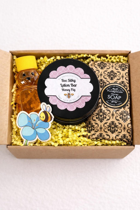 Honey Friendship Gift Box, Mini Honey Gift Basket, Thinking of You Gift, Lotion Bar And Soap Gift Set, Bee Gift Box