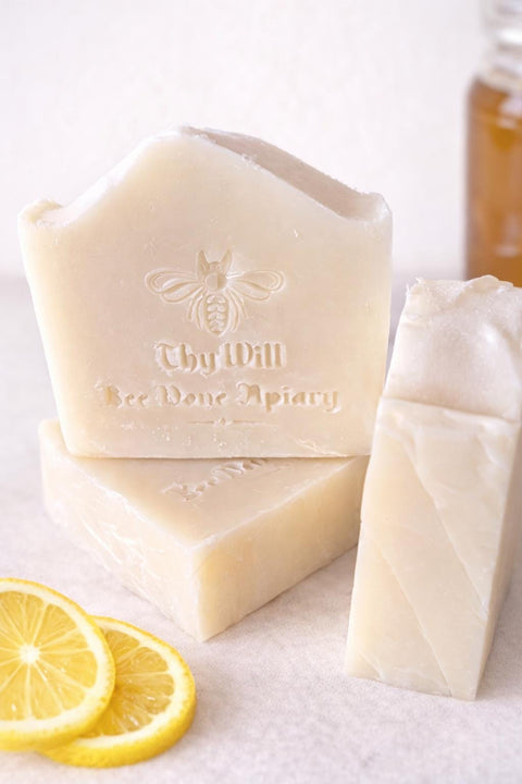 Honey Lemon Bar Soap, Handmade Honey Infused Gift Soap, Citrus Soap, Bee Gift, Bee Bathroom