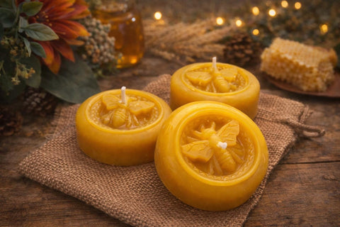 Beeswax Tealight Candles, All Natural Floating Candles, White Bees Wax, Organic Tea Light Candles