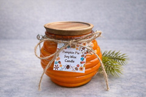 Pumpkin Jar Candle, Halloween Candle Decor, Jack-O-Lantern, Pumpkin Pie Scented Fall Candle, Pumpkin Spice Scented Candle Fall Porch Decor