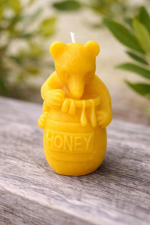 Teddy Bear Beeswax Candle | Bear Cake Topper Candle | 100% Pure Beeswax | Bear Party Favor | Natural Honey Bear Candle | Gift for Kids